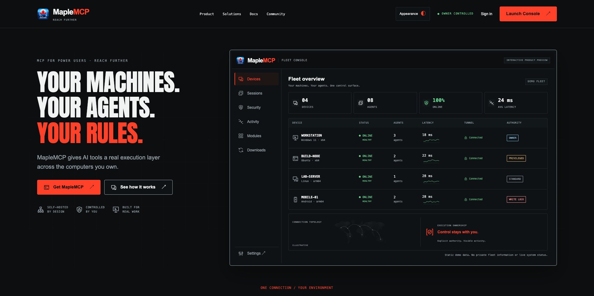 Preview of the MapleMCP website